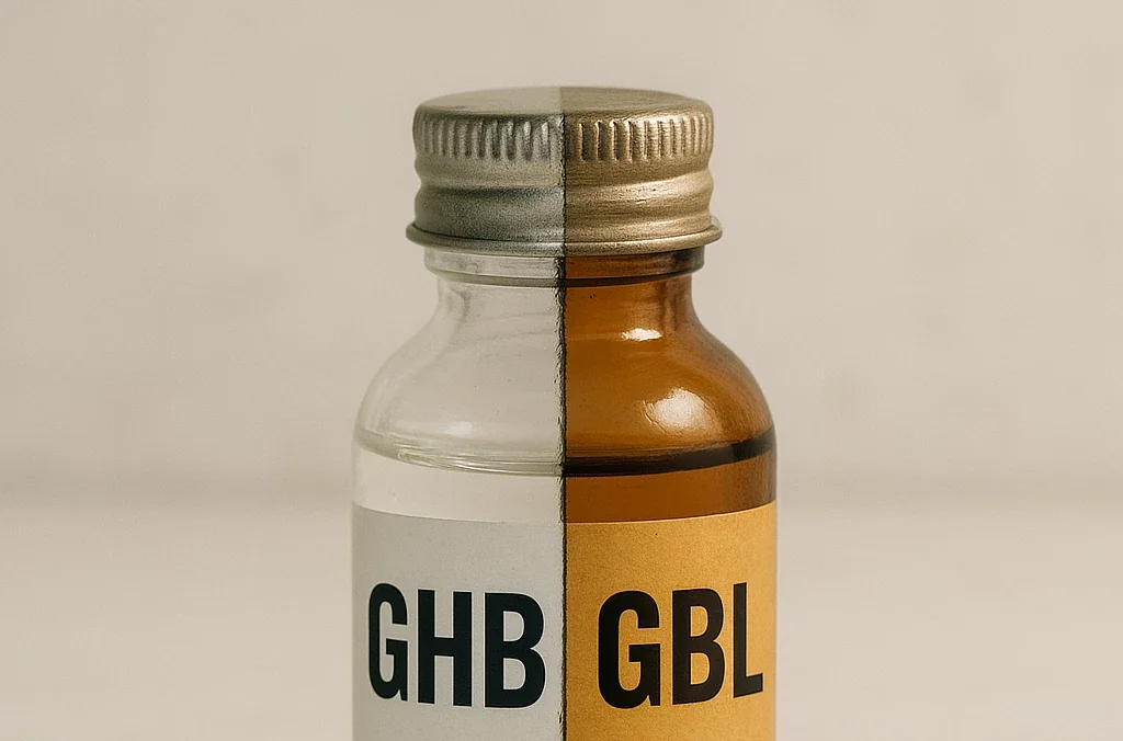 GBL vs GHB chemical structures, conversion kinetics and comparative properties chart